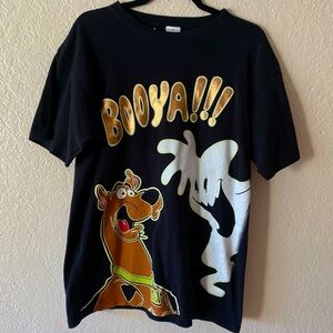 Anvil Scooby Doo T-shirt Size L Black Unisex Vintage Y2K Ghost Halloween